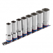 Набор глубоких торцевых головок 1/2", двенадцатигранные, 12-24 мм, 8 предметов KING TONY 4208MR11