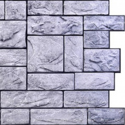 Панель стеновая ПВХ камень пиленый настоящий серый 0,96х0,48м Регул (10)