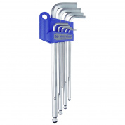 Набор Г-образных шестигранников 1,5-10 мм, длинные, с шаровым окончанием, 9 предметов KING TONY 20109MR Набор Г-образных шестигранников 1,5-10 мм, длинные, с шаровым окончанием, 9 предметов KING TONY 20109MR