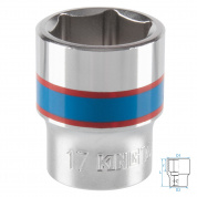 Головка торцевая стандартная шестигранная 3/8", 17 мм KING TONY 333517M Головка торцевая стандартная шестигранная 3/8", 17 мм KING TONY 333517M