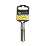 Головка торцевая 12мм 3/8" 6-гранная глубокая L=70мм (с держателем) ЭВРИКА ER-91007H 1/120