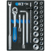 Набор торцевых головок 1/2" с принадлежностями, ложемент, 27 предметов KING TONY 9-4527MRV02 Набор торцевых головок 1/2" с принадлежностями, ложемент, 27 предметов KING TONY 9-4527MRV02