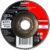 Круг лепестковый Professional 125х22.2 мм, P120, цирконий Gigant GNT-P120