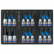 Набор торцевых насадок 1/2", Torx, Hex, L = 80 мм, ложемент, 18 предметов KING TONY 9-4138PRV Набор торцевых насадок 1/2", Torx, Hex, L = 80 мм, ложемент, 18 предметов KING TONY 9-4138PRV