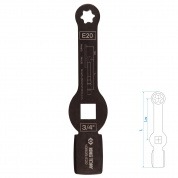 Ключ для тормозных суппортов грузовых автомобилей E20, 3/4", ударный KING TONY 10B0B-E20