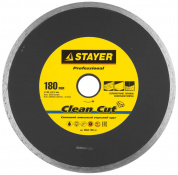 STAYER Clean Cut, 180 мм, (22.2 мм, 5 х 2.2 мм), сплошной алмазный диск, Professional (3664-180)