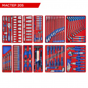 Набор инструментов 205 предметов, "МАСТЕР 205", для тележки, 11 ложементов МАСТАК 5-00205 Набор инструментов 205 предметов, "МАСТЕР 205", для тележки, 11 ложементов МАСТАК 5-00205