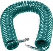 KRAFTOOL 20 м, 8 х 12 мм, 15 бар, воздушный спиральный шланг с фитингами рапид (06590-20)