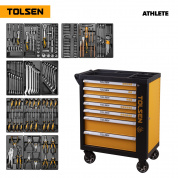 Набор инструментов 189 предметов, "ATHLETE", в черной тележке TOLSEN TT85412 Набор инструментов 189 предметов, "ATHLETE", в черной тележке TOLSEN TT85412