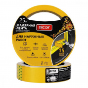 Малярная лента DECOR 25 мм*25 м, оранж для наружних работ (243шт/уп)