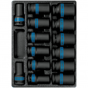 Набор ударных глубоких торцевых головок 3/4", ложемент, 14 предметов KING TONY 9-6414MP Набор ударных глубоких торцевых головок 3/4", ложемент, 14 предметов KING TONY 9-6414MP