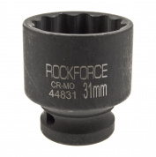 Головка торцевая 31мм 1/2" 12-гранная ударная L=44мм ROCKFORCE RF-44831 /1/90