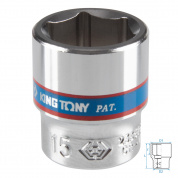 Головка торцевая стандартная шестигранная 1/4", 15 мм KING TONY 233515M