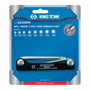 Набор Г-образных Torx, T9-T40, складные, 8 предметов KING TONY 20308PR
