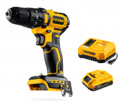 STEHER 20 В, 45 Н·м, 1 АКБ LMS (2 А·ч), бесщеточная ударная дрель-шуруповерт (CBS-45-21)