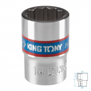Головка торцевая стандартная двенадцатигранная 3/8", 14 мм KING TONY 333014M Головка торцевая стандартная двенадцатигранная 3/8", 14 мм KING TONY 333014M