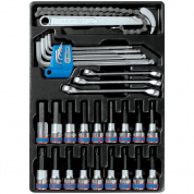 Набор торцевых насадок, шестигранники Г-образные и разрезные ключи, ложемент, 31 предмет KING TONY 9-90131MR Набор торцевых насадок, шестигранники Г-образные и разрезные ключи, ложемент, 31 предмет KING TONY 9-90131MR