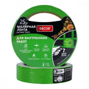 Малярная лента DECOR 25 мм*25 м, зелен для внутренних  работ (243шт/уп)