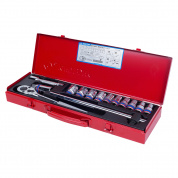 Набор торцевых головок с принадлежностями 1/2", двенадцатигранные, 10-24 мм, 14 предметов KING TONY 4012MR Набор торцевых головок с принадлежностями 1/2", двенадцатигранные, 10-24 мм, 14 предметов KING TONY 4012MR