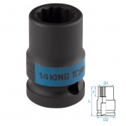 Головка торцевая ударная двенадцатигранная 1/2", 14 мм KING TONY 453014M Головка торцевая ударная двенадцатигранная 1/2", 14 мм KING TONY 453014M