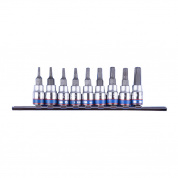 Набор торцевых насадок 1/4", Torx, Т8-Т40 мм, L = 37 мм, с отверстием, 9 предметов KING TONY 2119PR Набор торцевых насадок 1/4", Torx, Т8-Т40 мм, L = 37 мм, с отверстием, 9 предметов KING TONY 2119PR