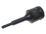 Головка-бита SPLINE глубокая ударная 1/2", M5 с отверстием ROCKFORCE RF-24807805T /1