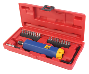 JTC Отвертка динамометрическая 1/4" с набором бит и адаптеров в кейсе JTC