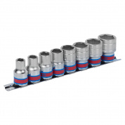Набор торцевых головок 1/2", шестигранные, 3/8"-7/8", 8 предметов KING TONY 4510SR Набор торцевых головок 1/2", шестигранные, 3/8"-7/8", 8 предметов KING TONY 4510SR