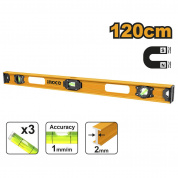 Уровень 1200мм алюм. магнит 3 глазка INGCO HSL28120