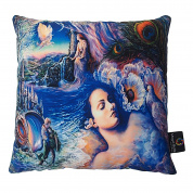 Подушка универсальная CK-01102 ДЕВУШКА НА СИНЕМ (35х35см) MAGIC BALLS /1 OLD