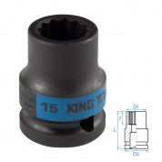 Головка торцевая ударная двенадцатигранная 1/2", 15 мм KING TONY 453015M Головка торцевая ударная двенадцатигранная 1/2", 15 мм KING TONY 453015M