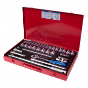 Набор торцевых головок с принадлежностями 1/2", шестигранные, 8-32 мм, 33 предмета KING TONY 4534MR06 Набор торцевых головок с принадлежностями 1/2", шестигранные, 8-32 мм, 33 предмета KING TONY 4534MR06