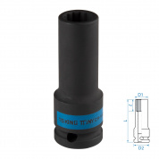 Головка торцевая ударная глубокая двенадцатигранная 1/2", 15 мм KING TONY 443015M