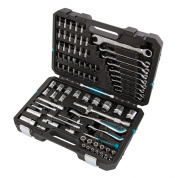 Набор инструментов, 1/4", 1/2", CrV, 120 зубьев, 82 предмета Gross Набор инструментов, 1/4", 1/2", CrV, 120 зубьев, 82 предмета Gross