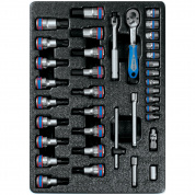 Набор торцевых головок 1/4" с принадлежностями, торцевые насадки Hex и Torx, ложемент, 37 предметов KING TONY 9-7537MR Набор торцевых головок 1/4" с принадлежностями, торцевые насадки Hex и Torx, ложемент, 37 предметов KING TONY 9-7537MR