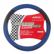 Оплетка руля MIS-LT15A (M) BLACK/BLUE кожа MISTAR /1/25