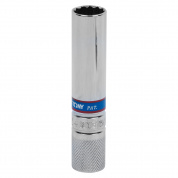 Головка свечная двенадцатигранная 3/8", 14 мм, L = 90 мм, резиновый фиксатор KING TONY 36C014