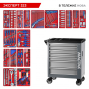 Набор инструментов 323 предмета, "ЭКСПЕРТ 323", в серой тележке МАСТАК 50-07323G Набор инструментов 323 предмета, "ЭКСПЕРТ 323", в серой тележке МАСТАК 50-07323G