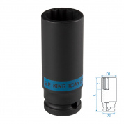 Головка торцевая ударная глубокая двенадцатигранная 1/2", 22 мм KING TONY 443022M