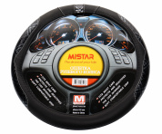 Оплетка руля MIS-SWC862 (M) черная с белой вставкой MISTAR /1/25