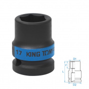 Головка торцевая ударная шестигранная 1/2", 17 мм KING TONY 453517M Головка торцевая ударная шестигранная 1/2", 17 мм KING TONY 453517M