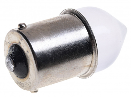 Автолампа R5W (BA15s) LED 9 SMD 3030 WHITE конус матовая линза 12V MISTAR /10