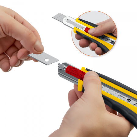 STAYER HERCULES-18, 18 мм, нож с автозаменой и автостопом с доп. фиксатором, Professional (09165)