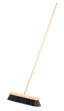 GRINDA EURO буковая колодка 40см, шлифованный черенок из берёзы 120см (d22мм) щетина 70мм, 5-рядная, уличная щётка с черенком (39251-400)