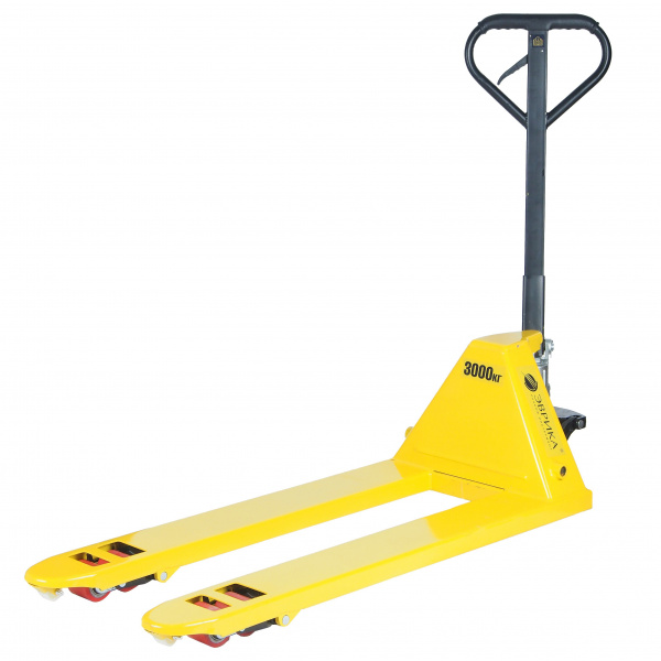 Тележка гидравлическая (рохля) ER-67003 ручная 3т (ручной спуск,длина вил 1200мм,колеса:полиуритан, min 85мм.max 200мм) ЭВРИКА /1 NEW