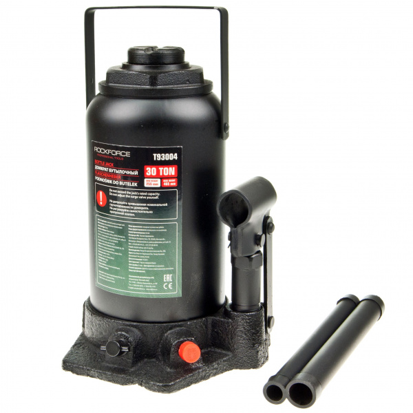 Домкрат RF-T93004 бутылочный 30т(высота подхвата - 255мм, высота подъема - 465мм, ход штока - 210мм) ROCKFORCE /1