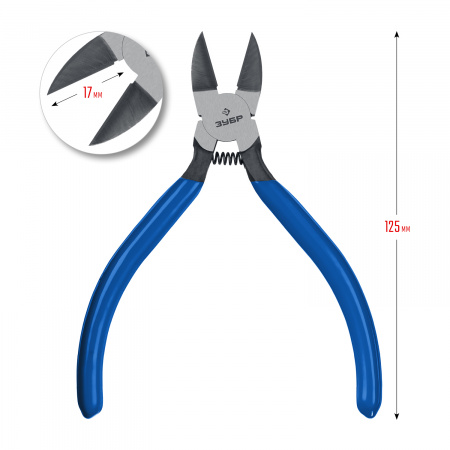 ЗУБР Бульдог, 125 мм, для пластика и меди, мини бокорезы, Профессионал (22175-8-15)
