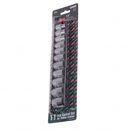 Набор торцевых головок RF-3111-9: 3/8"DR 12-гранных  на планке 11пр. ROCKFORCE /1/10