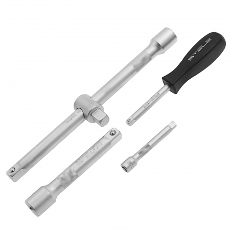 Набор инструментов, 1/2", 1/4", CrV, 12 гранные головки, пластиковый кейс, 76 предметов Stels Набор инструментов, 1/2", 1/4", CrV, 12 гранные головки, пластиковый кейс, 76 предметов Stels