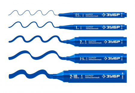 ЗУБР МП-1000К синий, 2-10 мм, клиновидный перманентный маркер (06333-7)